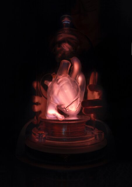 Illuminated heart sculpture from Hearts project